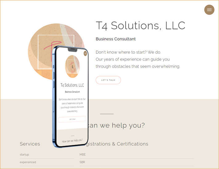 T4 Solutions LLC homepage screenshots